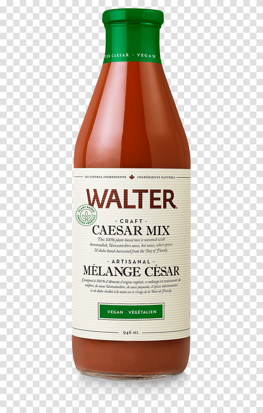 Walter Caesar Mix Vegan 946ml Walter All Natural Bottle, Liquor, Alcohol, Beverage, Drink Transparent Png