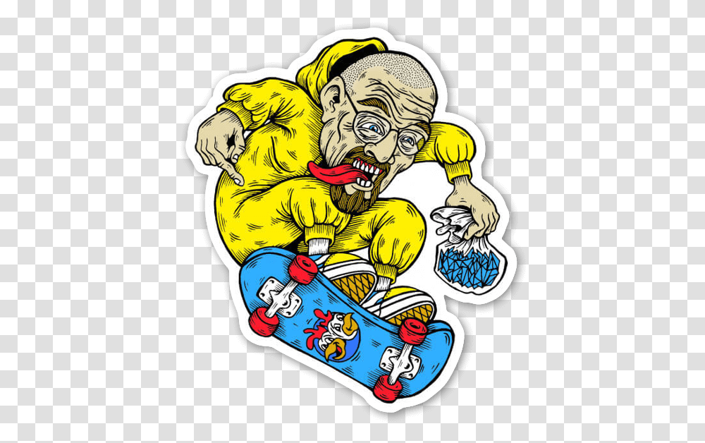 Walter White Skate Stickers Skate, Person, Human, Performer, Hand Transparent Png