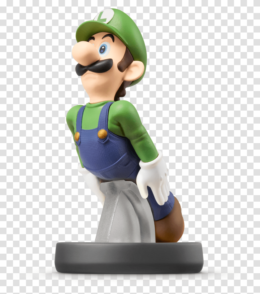 Waluigi Amiibo Super Smash Bros Luigi Amiibo, Toy, Figurine, Person Transparent Png