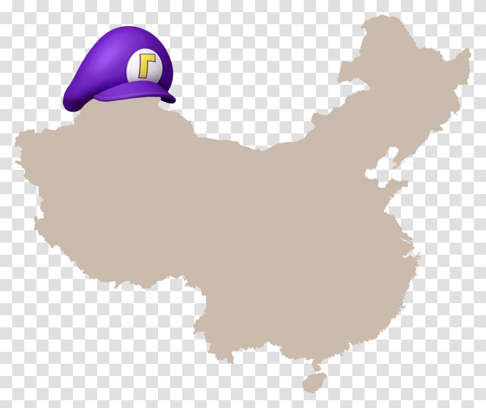 Waluigis Hat On China Communist Party Of China Map, Plot, Bird, Animal Transparent Png