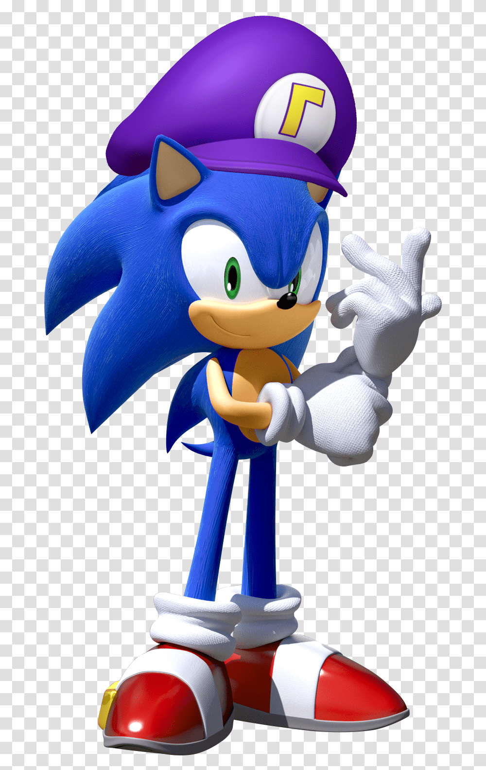 Waluigis Hat On Sonic Modern Sonic The Hedgehog, Toy, Figurine, Mascot, Sweets Transparent Png