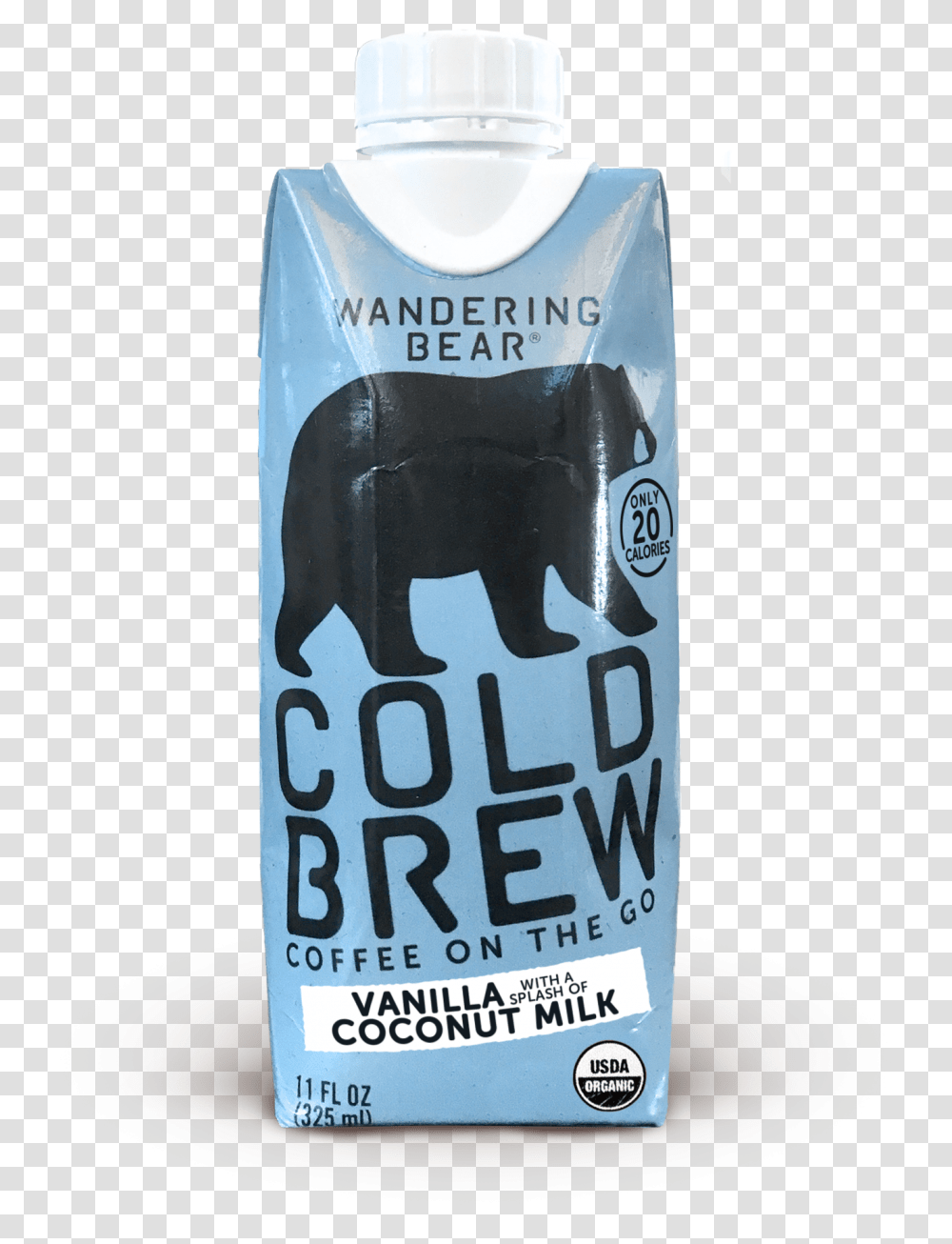 Wandering Bear Organic Cold Brew Coffee Water Bottle, Tin, Beverage, Drink, Can Transparent Png