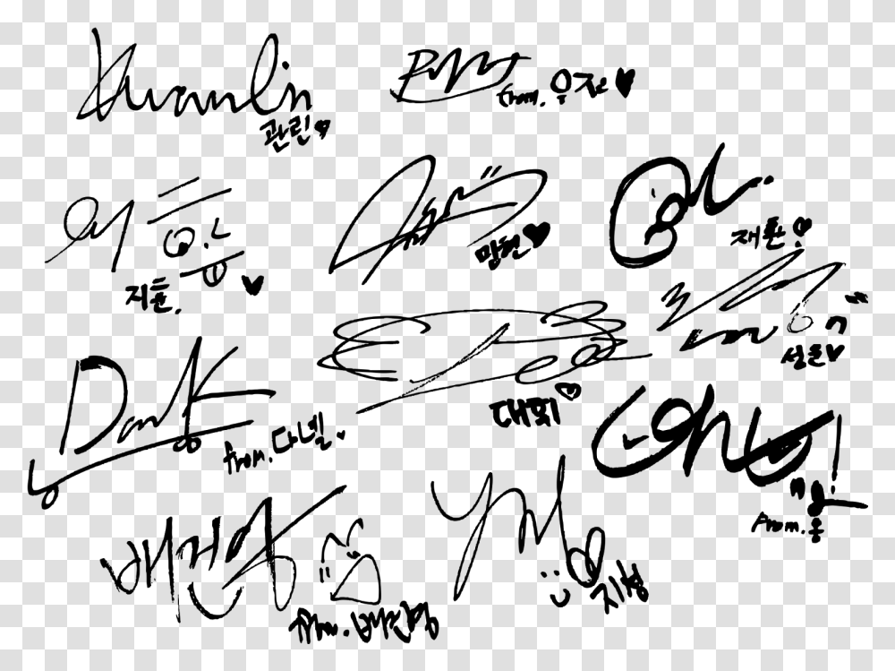 Wanna One Members Signature, Gray, World Of Warcraft Transparent Png
