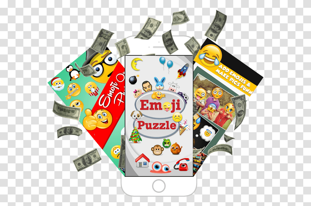Want To Earn Loads Of Dollars - Get An Emoji App Cartoon, Text, Label, Sweets, Food Transparent Png