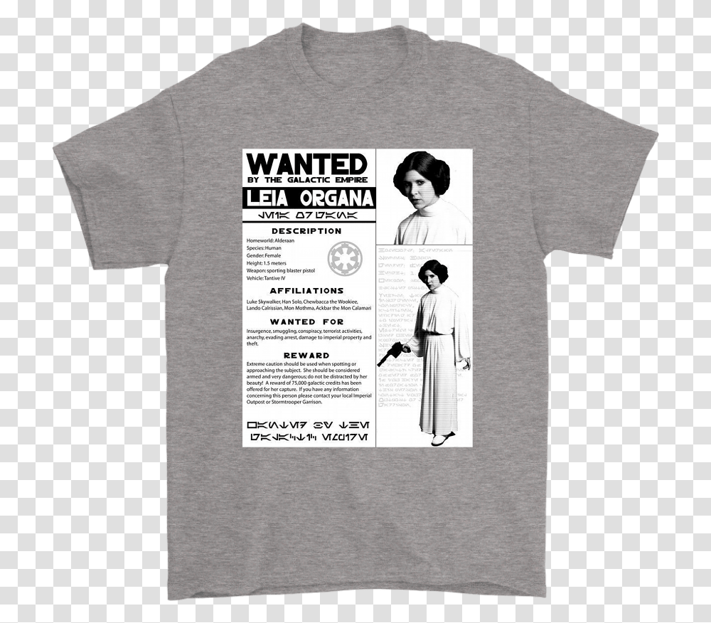 Wanted By The Galactic Empire Leia Organa Star Wars Shirts Dennis Rodman Hair Shirt, Clothing, Apparel, Person, Human Transparent Png