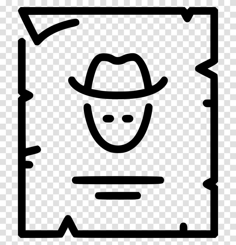 Wanted Icon Free Download, Apparel, Stencil, Cowboy Hat Transparent Png