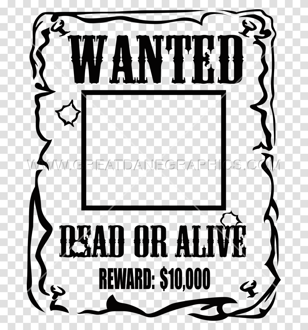 Wanted Poster Production Ready Artwork For T Shirt Printing, Paper, Advertisement, Flyer Transparent Png