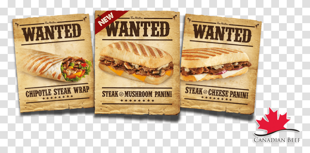 Wanted Posters Steak And Cheese Tim Hortons, Burger, Food, Advertisement Transparent Png