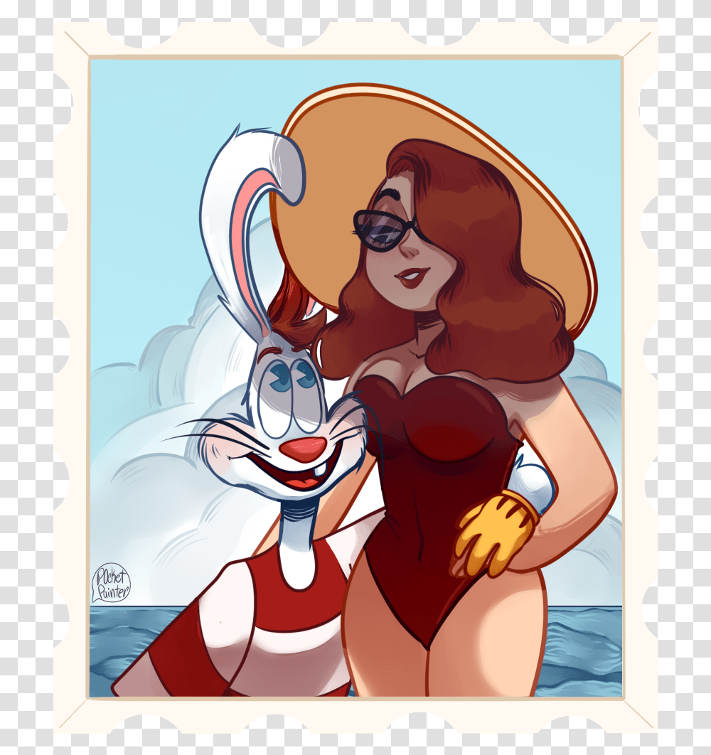 Wanted To Draw Everyones Favorite Power Couple In Jessica Roger Rabbit Beach, Poster, Person, Sunglasses, Performer Transparent Png