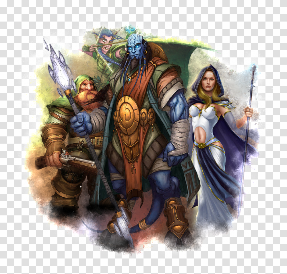 War Of Warcraft Logo World Draenei Wow, Person, Painting, Art, Knight Transparent Png