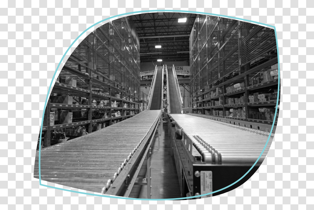 Warehouse Foodx Arch, Building, Indoors, Factory, Aisle Transparent Png