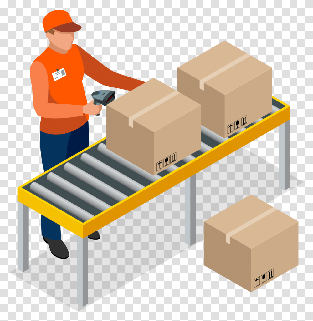 Warehouse Order Illustration, Person, Human, Building, Cardboard Transparent Png