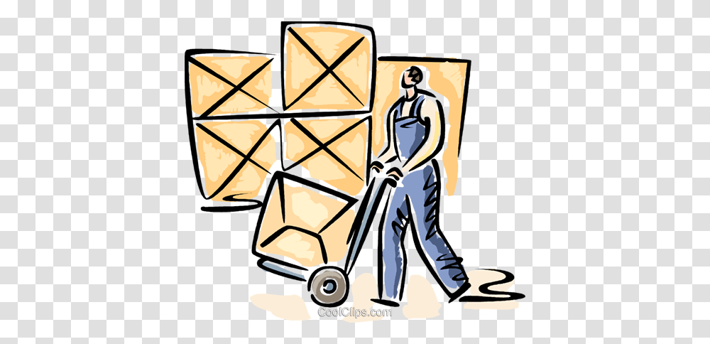 Warehouse Worker Is Moving Boxes Royalty Free Vector Clip Art, Rubix Cube, Lamp, Cleaning, Sewing Transparent Png