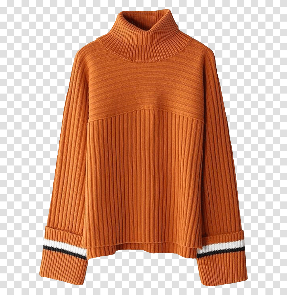 Warm And Cozy Clipart Aesthetic Orange Sweater, Apparel, Long Sleeve, Blouse Transparent Png