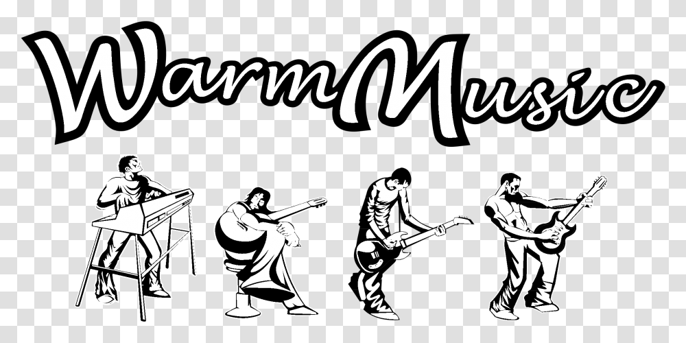 Warm Music Logo Black And White Music, Person, People, Stencil Transparent Png