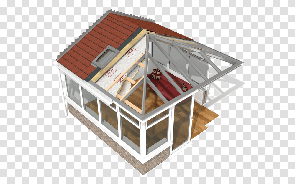 Warmroof Conversion Conservatory Roof Tiles, Building, Housing, Outdoors, Wood Transparent Png