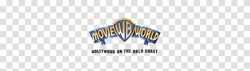 Warner Bros Movie World Theme Park Guide, Logo, Trademark, Badge Transparent Png