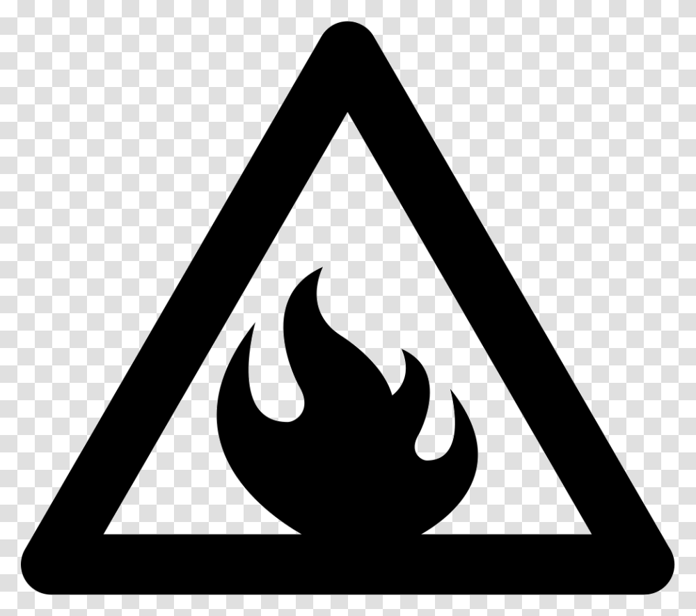 Warning Flammable Sign Flammable Icon, Triangle, Silhouette, Axe Transparent Png