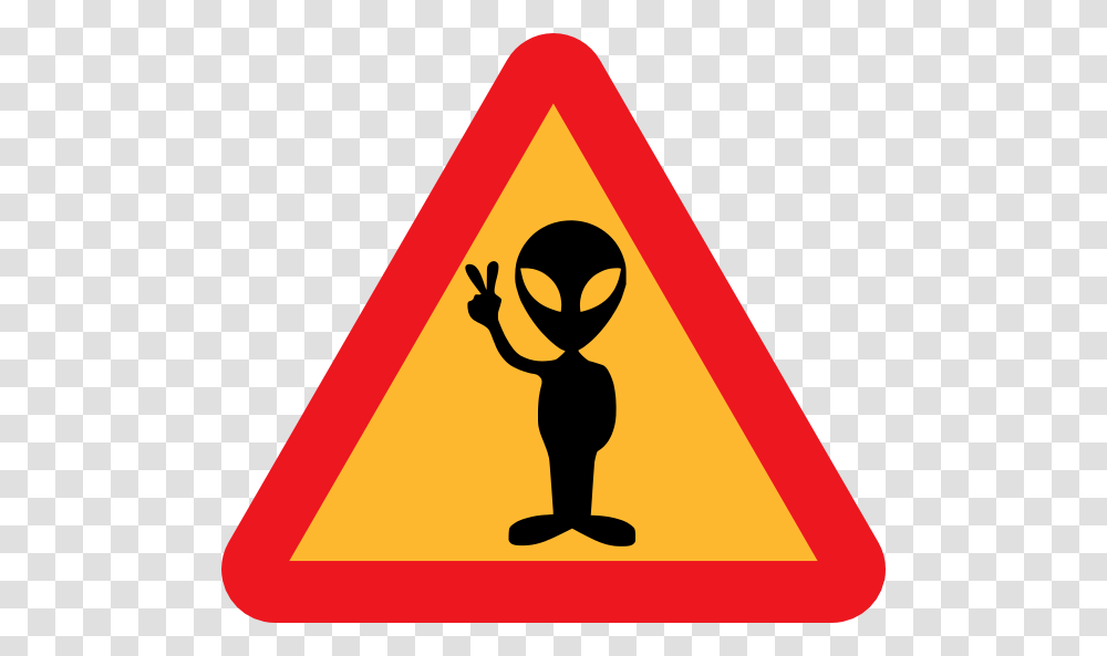 Warning For Aliens Clip Art Free Vector, Road Sign, Triangle, Stopsign Transparent Png