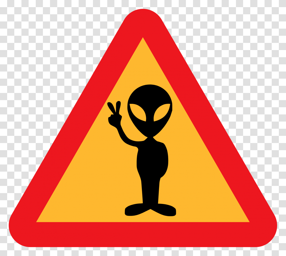 Warning For Aliens Icons, Triangle, Road Sign Transparent Png
