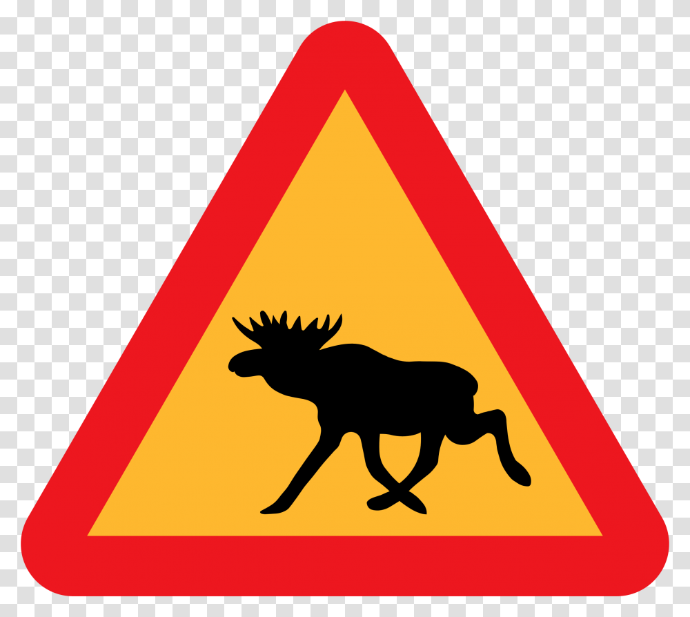 Warning Moose Roadsign Clip Arts Warning Moose, Triangle, Road Sign Transparent Png