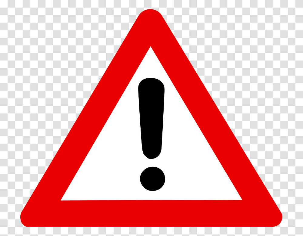 Warning Sign Exclamation Mark In Red Triangle Alert Warning Sign Svg, Road Sign Transparent Png
