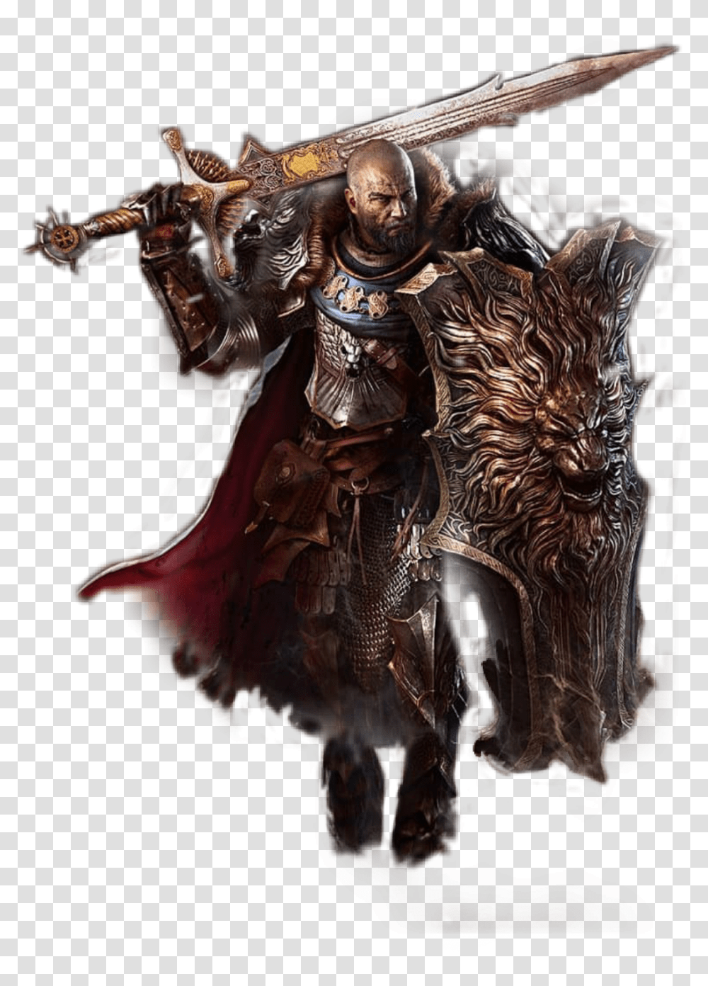 Warrior Knight Fighter Sword Shield Dragonslayer Sword And Shield Fighter, Person, Human, Painting Transparent Png