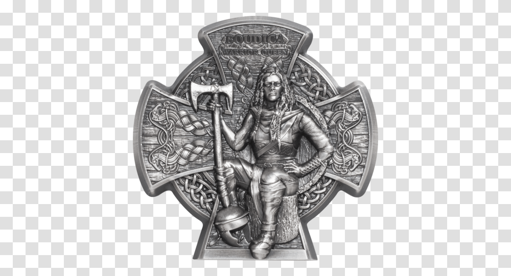 Warrior Queen Boudica Coin, Person, Human, Armor, Shield Transparent Png