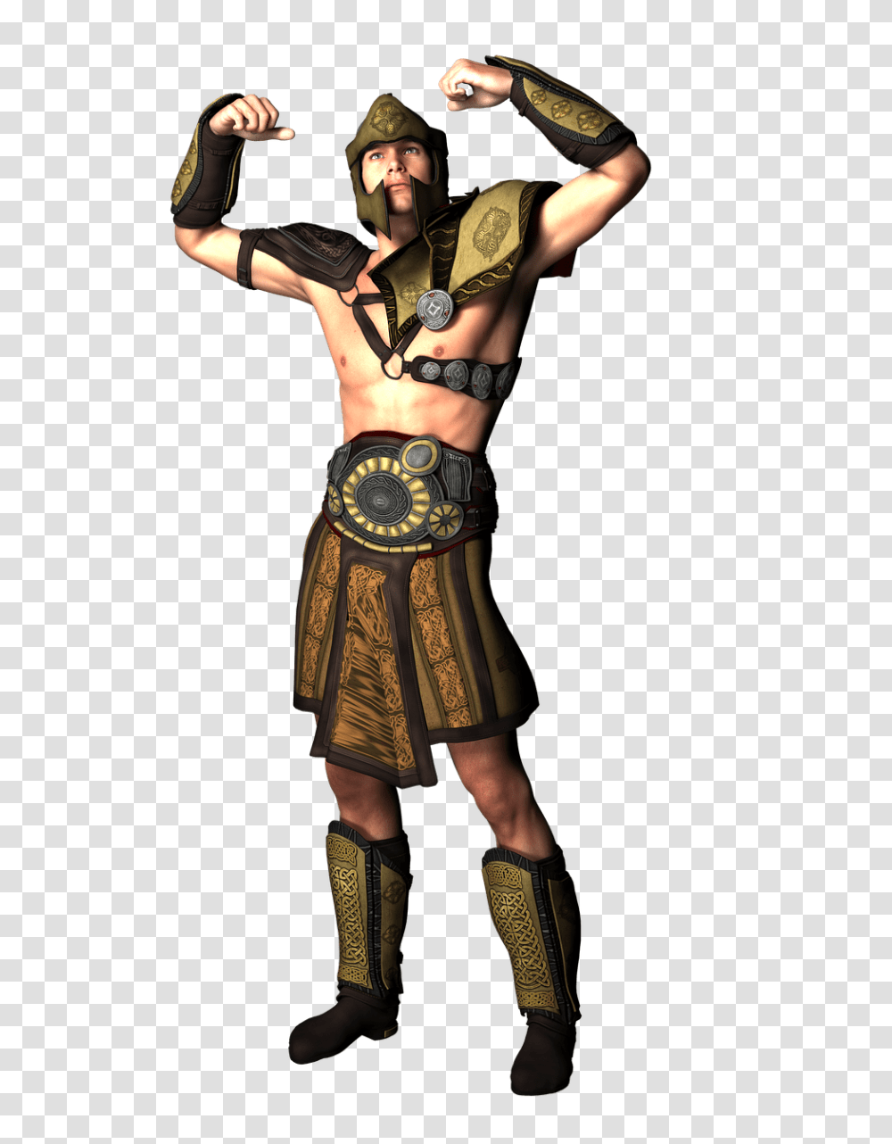 Warrior Showing Off Biceps, Person, Skin, Costume Transparent Png