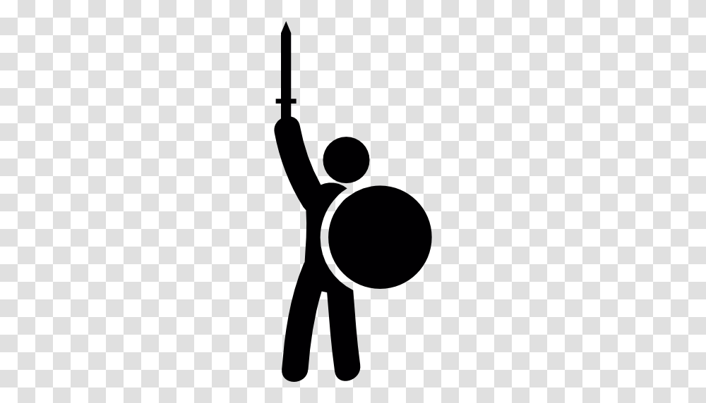 Warrior With Sword And Shield, Silhouette, Stencil, Sport, Sports Transparent Png