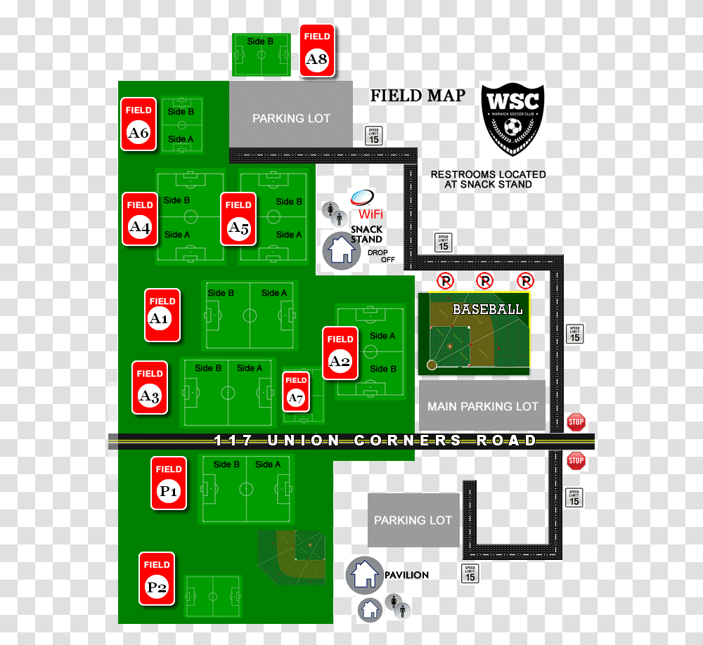 Warwick Soccer Field Map, Scoreboard, Plan, Plot, Diagram Transparent Png