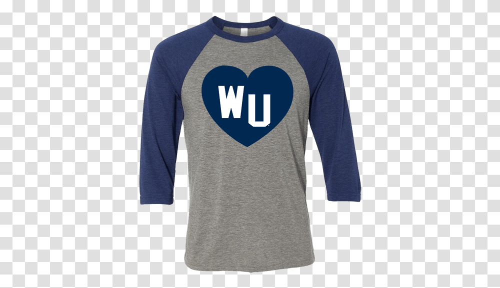 Washburn University Wu Heart Canvas Triblend Baseball Raglan Sleeve, Apparel, Long Sleeve, T-Shirt Transparent Png