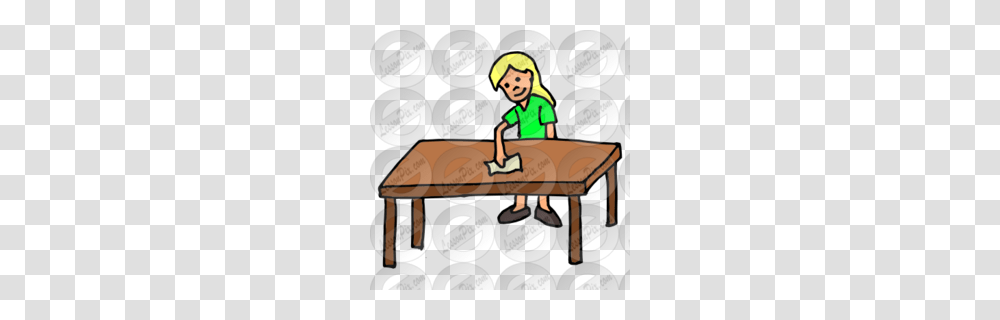 Washing Clipart, Furniture, Table, Person, Coffee Table Transparent Png