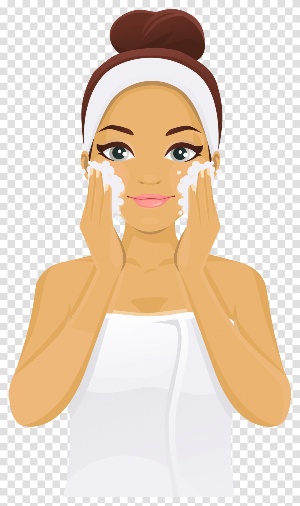 Washing Face Woman Face Wash, Person, Portrait, Photography, Drawing Transparent Png
