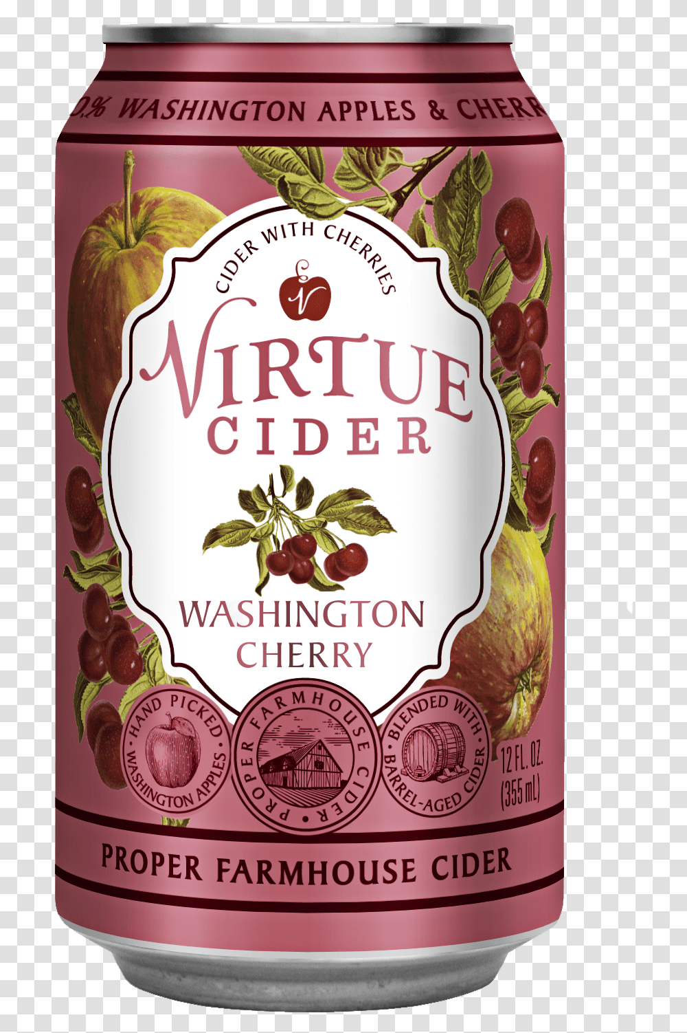 Washington Cherry Virtue Cider Michigan Cherry, Plant, Fruit, Food, Beverage Transparent Png