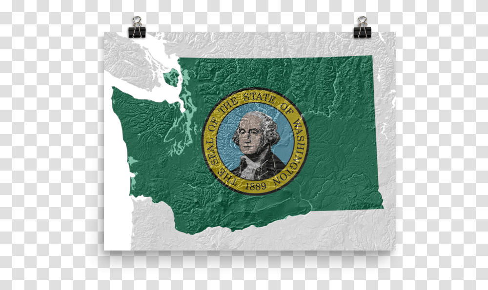 Washington State Flag Topographic Map Poster State Of Washington, Person, Rug, Text, Diagram Transparent Png