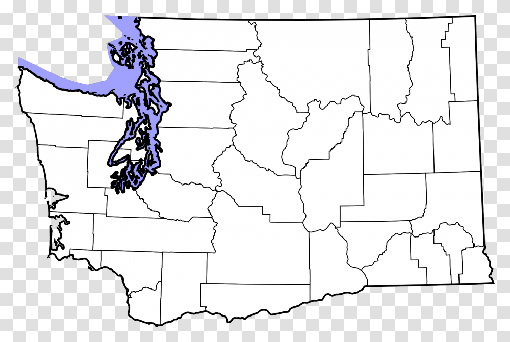 Washington State Outline Blank Map Of Washington State Counties, Plot, Diagram, Atlas Transparent Png