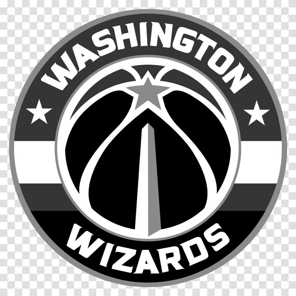 Washington Wizards Logo Black And White Washington Wizards Logo, Emblem, Trademark Transparent Png