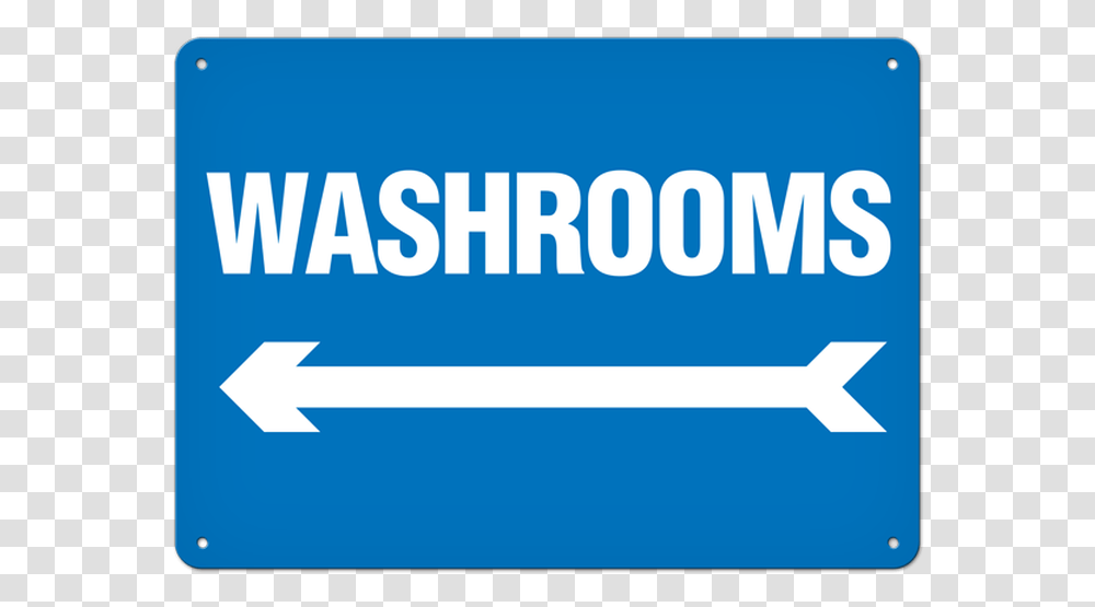 Washrooms Sign With Arrow, Logo, Trademark Transparent Png
