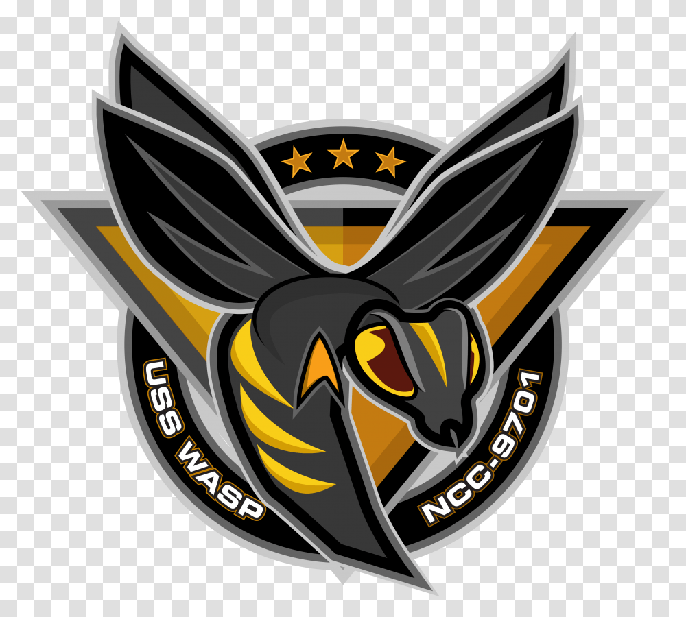 Wasp Logo Art By B Krause Bee Star Trek Uss Wasp, Symbol, Emblem, Trademark, Lawn Mower Transparent Png