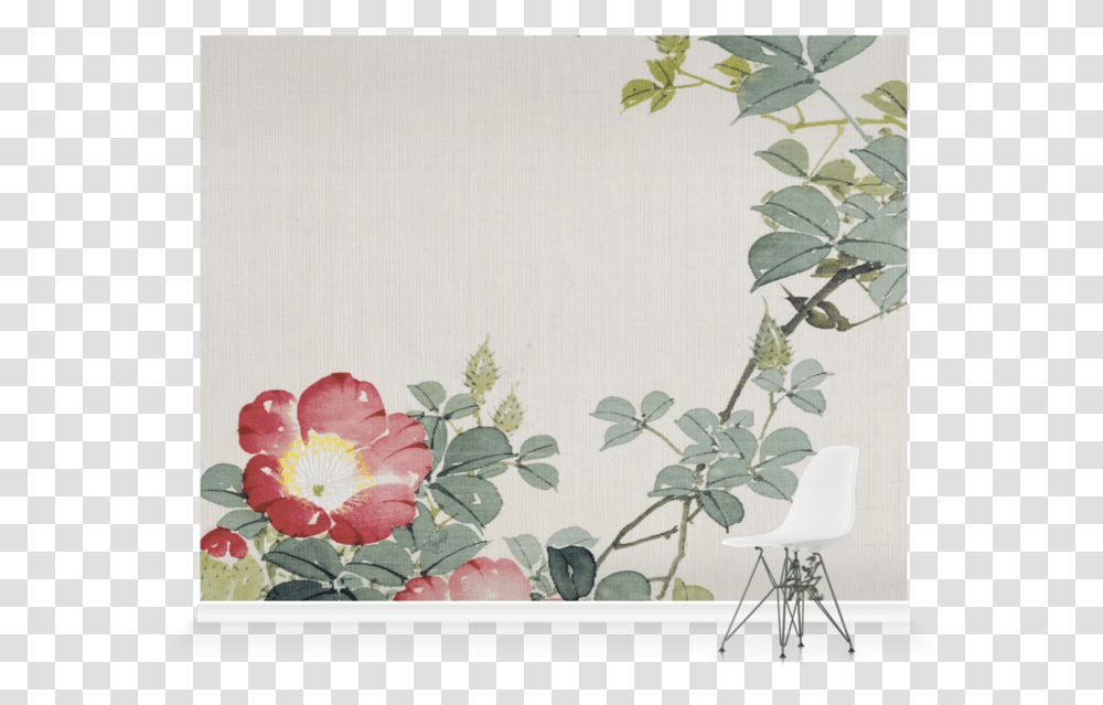 Wasp Red Flower & Foliage' Wallpaper Mural Surfaceview Rosa Canina, Plant, Floral Design, Pattern, Graphics Transparent Png