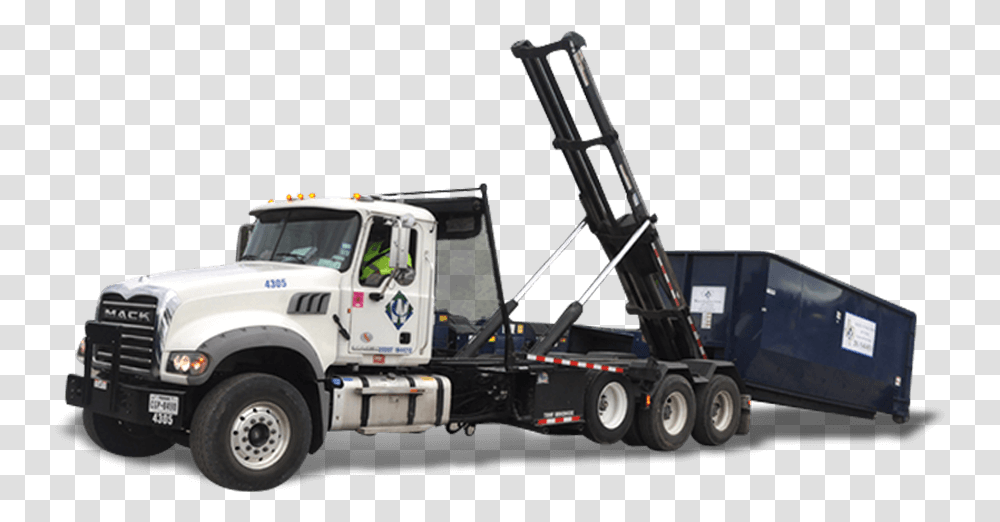 Waste Connections Truck Placing A Roll Off Dumpster Roll Off Truck Vector, Vehicle, Transportation, Tow Truck, Trailer Truck Transparent Png