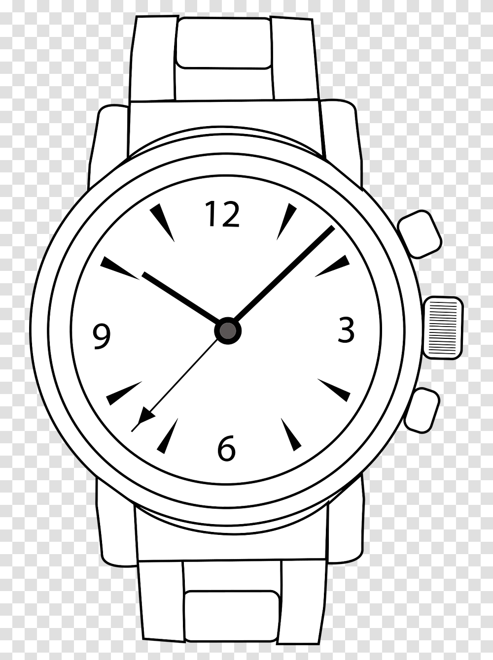 Watch Black And White Clipart, Wristwatch, Analog Clock Transparent Png