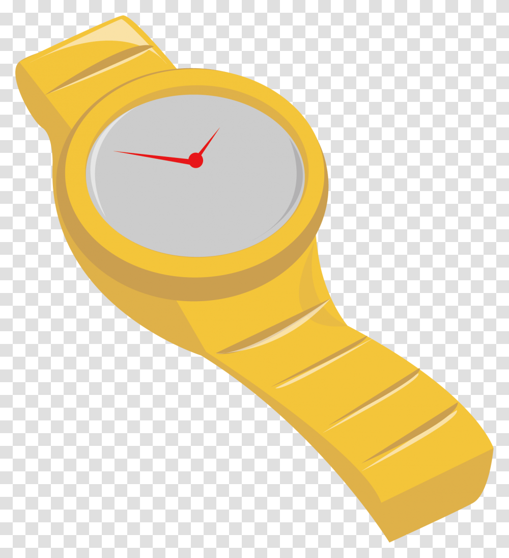 Watch Clipart Vector Yellow Watch Clipart, Wristwatch, Magnifying Transparent Png