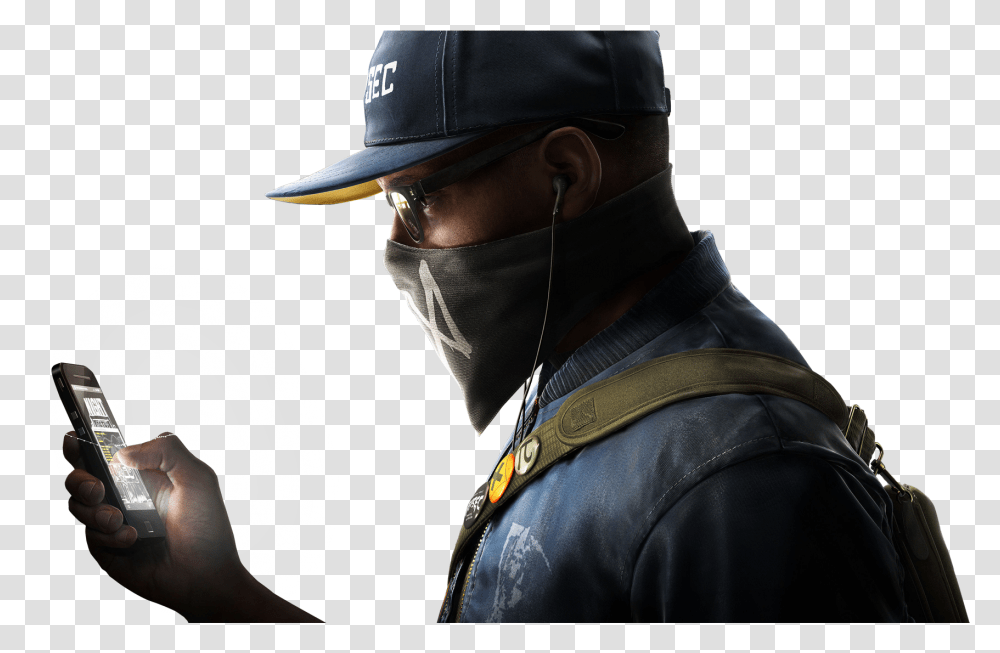 Watch Dogs Clipart School Watch Dogs 2 Render, Mobile Phone, Person, Helmet Transparent Png