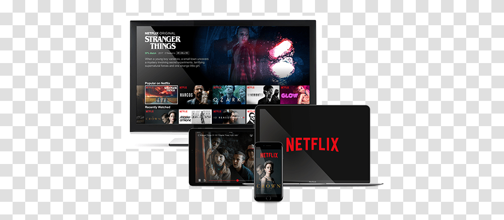 Watch Netflix In 4k With Premium Optik Tv Telus Netflix Online Streaming, Person, Monitor, Screen, Electronics Transparent Png