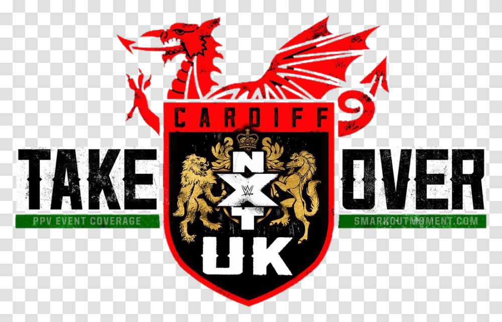 Watch Wwe Nxt Uk Takeover Nxt Uk Takeover Cardiff Logo, Trademark, Badge, Emblem Transparent Png