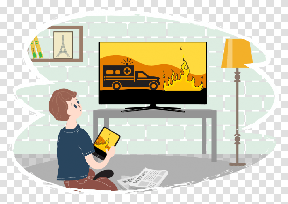 Watching News On Tv Clipart, Monitor, Screen, Electronics, Person Transparent Png