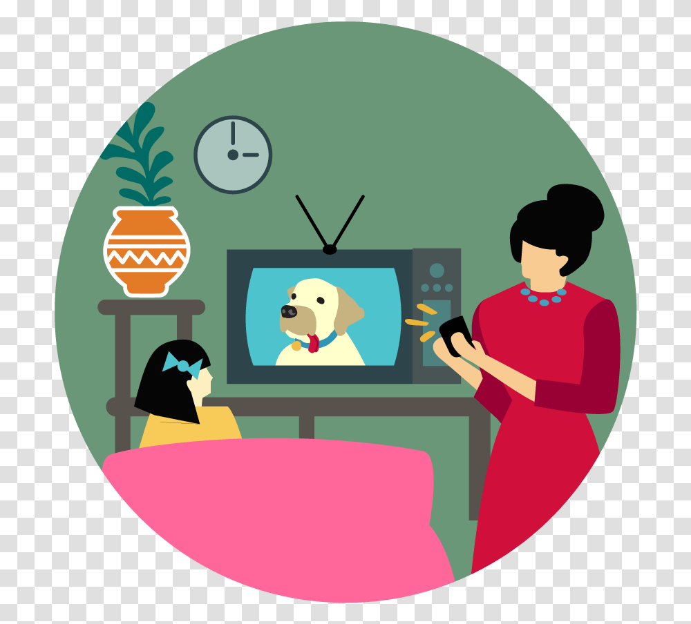 Watching Television Cartoon Free, Person, Teacher, Face, Washing Transparent Png