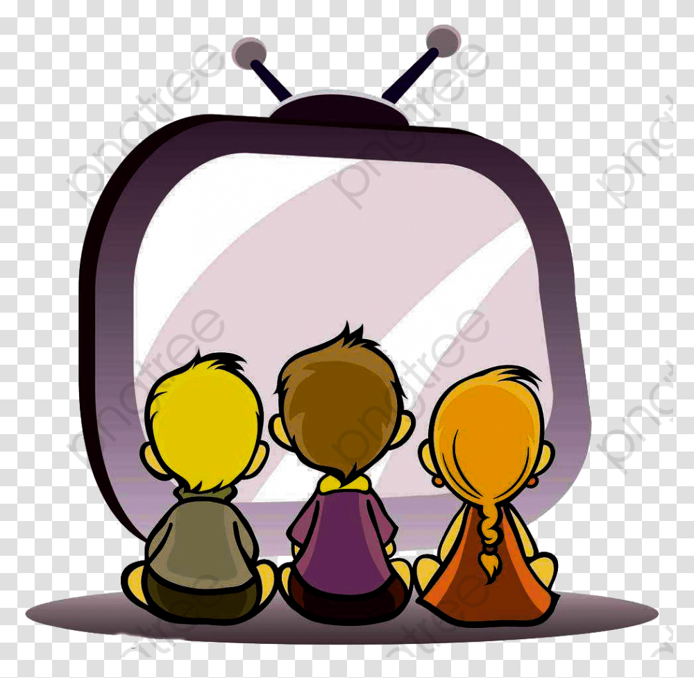 Watching Tv Child Children Watching Tv Clipart, Girl, Female, Cowbell Transparent Png